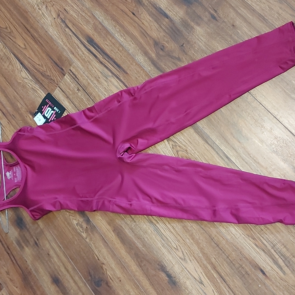 One Piece Fitness Sleeveless Bodysuit in Raspberry, Brand New With Tags